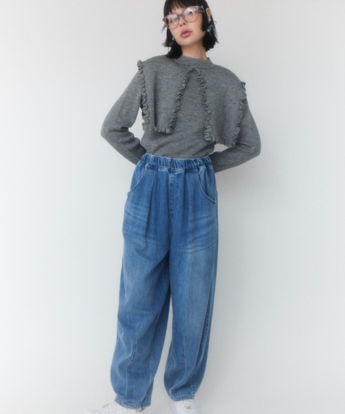 Candy Stripper（キャンディストリッパー）の「CND CURVE DENIM パンツ（デニムパンツ・レディース・ライトインディゴブルー/インディゴブルー・2）」の4枚目の写真