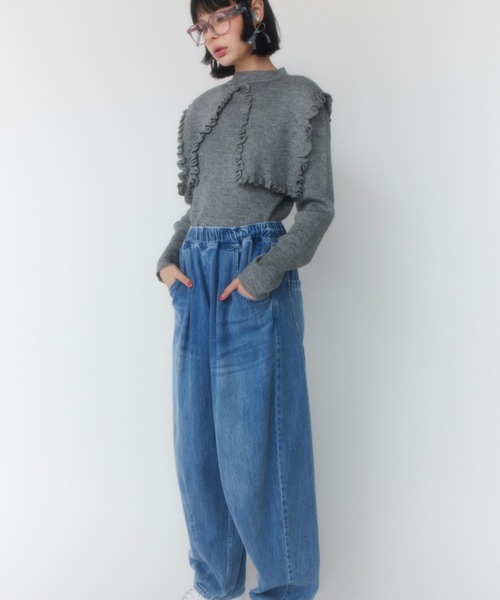 Candy Stripper（キャンディストリッパー）の「CND CURVE DENIM パンツ（デニムパンツ・レディース・ライトインディゴブルー/インディゴブルー・2）」の5枚目の写真