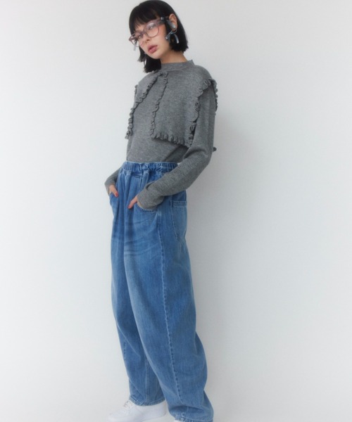 Candy Stripper（キャンディストリッパー）の「CND CURVE DENIM パンツ（デニムパンツ・レディース・ライトインディゴブルー/インディゴブルー・2）」の6枚目の写真