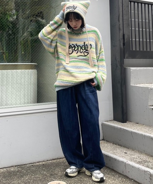 Candy Stripper（キャンディストリッパー）の「CND CURVE DENIM パンツ（デニムパンツ・レディース・ライトインディゴブルー/インディゴブルー・2）」の11枚目の写真