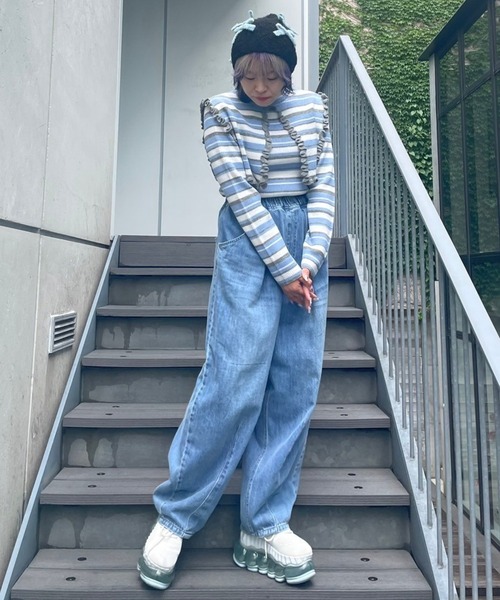 Candy Stripper（キャンディストリッパー）の「CND CURVE DENIM パンツ（デニムパンツ・レディース・ライトインディゴブルー/インディゴブルー・2）」の20枚目の写真