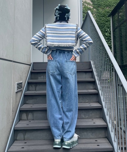 Candy Stripper（キャンディストリッパー）の「CND CURVE DENIM パンツ（デニムパンツ・レディース・ライトインディゴブルー/インディゴブルー・2）」の22枚目の写真