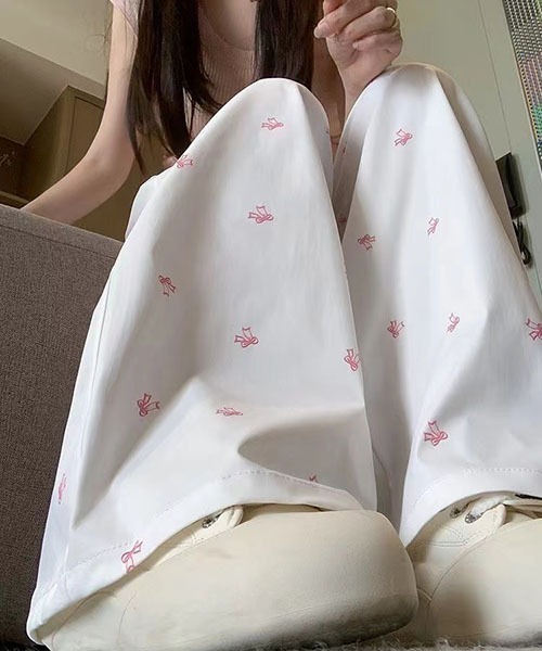 gossip!ロサンゼルス(ゴシップロサンゼルス)の「リボンプリントパンツ(スラックス・レディース・ホワイト・S/M/L)」の9枚目の写真