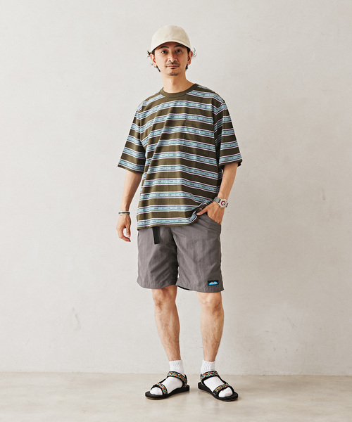 JOURNAL STANDARD relume（ジャーナルスタンダード　レリューム）の「Relume Jeans ジャガード ボーダーTシャツ（Tシャツ/カットソー・メンズ・モスグリーン/パープル/カーキ・MEDIUM/LARGE）」の20枚目の写真