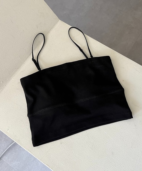 CAPRICIEUX LE'MAGE(カプリシューレマージュ)の「クロップベアキャミソール(キャミソール・レディース・ホワイト/ブラック・36/38)」の6枚目の写真