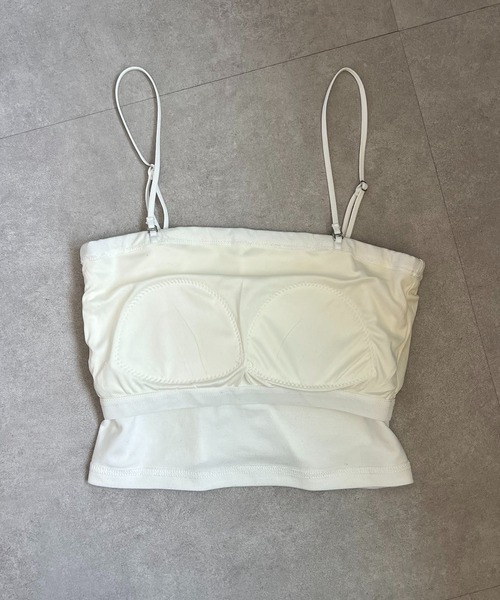 CAPRICIEUX LE'MAGE(カプリシューレマージュ)の「クロップベアキャミソール(キャミソール・レディース・ホワイト/ブラック・36/38)」の11枚目の写真