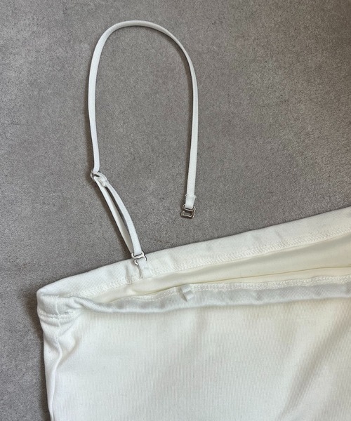 CAPRICIEUX LE'MAGE(カプリシューレマージュ)の「クロップベアキャミソール(キャミソール・レディース・ホワイト/ブラック・36/38)」の13枚目の写真