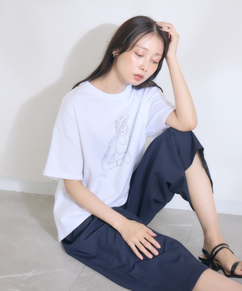 KATHARINE ROSS（キャサリンロス）の「【KATHARINE ROSS】【COOL】【接触冷感】【ドライタッチ】 日本製クロップドワイドパンツ（スラックス・レディース・ベージュ/ネイビー・MEDIUM）」の7枚目の写真