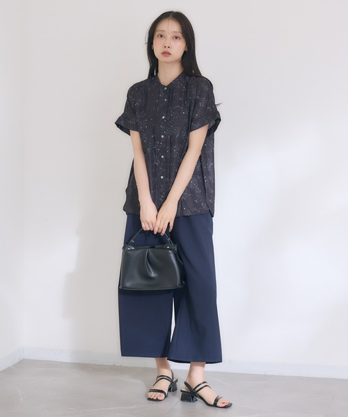 KATHARINE ROSS（キャサリンロス）の「【KATHARINE ROSS】【COOL】【接触冷感】【ドライタッチ】 日本製クロップドワイドパンツ（スラックス・レディース・ベージュ/ネイビー・MEDIUM）」の16枚目の写真