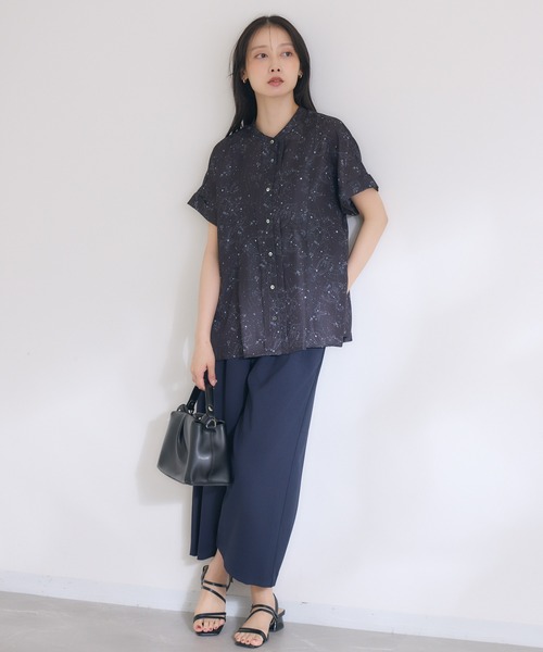 KATHARINE ROSS（キャサリンロス）の「【KATHARINE ROSS】【COOL】【接触冷感】【ドライタッチ】 日本製クロップドワイドパンツ（スラックス・レディース・ベージュ/ネイビー・MEDIUM）」の15枚目の写真