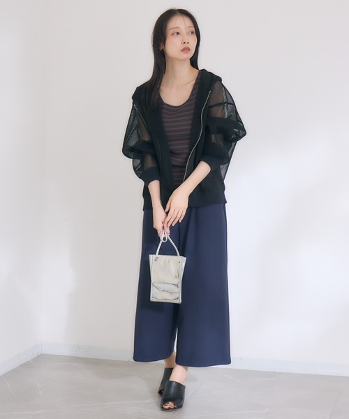 KATHARINE ROSS（キャサリンロス）の「【KATHARINE ROSS】【COOL】【接触冷感】【ドライタッチ】 日本製クロップドワイドパンツ（スラックス・レディース・ベージュ/ネイビー・MEDIUM）」の13枚目の写真