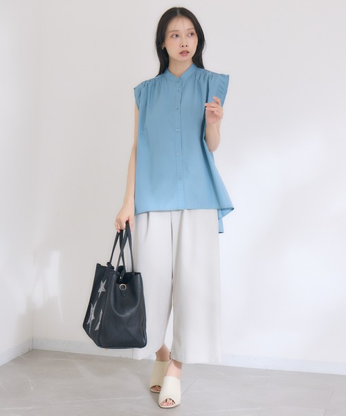 KATHARINE ROSS（キャサリンロス）の「【KATHARINE ROSS】【COOL】【接触冷感】【ドライタッチ】 日本製クロップドワイドパンツ（スラックス・レディース・ベージュ/ネイビー・MEDIUM）」の21枚目の写真