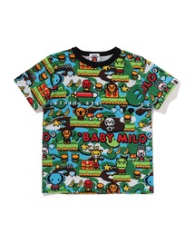 A BATHING APE（アベイシングエイプ）の「BABY MILO GAME PATTERN TEE（Tシャツ/カットソー・キッズ）」