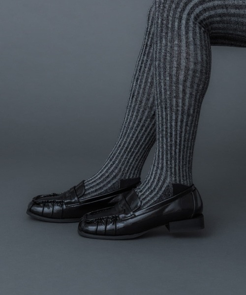 SENSE OF PLACE by URBAN RESEARCH（センスオブプレイスバイアーバンリサーチ）の「ギャザースクエアローファー（ローファー・レディース・アイボリー/ブラック・LARGE/MEDIUM/SMALL）」の17枚目の写真