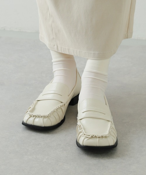 【お値下げ中です】ペリーコ　スクエアローファー　ホワイト PELLICO（ペリーコ） ローファー CLIO スムース ローファー 1.0cm