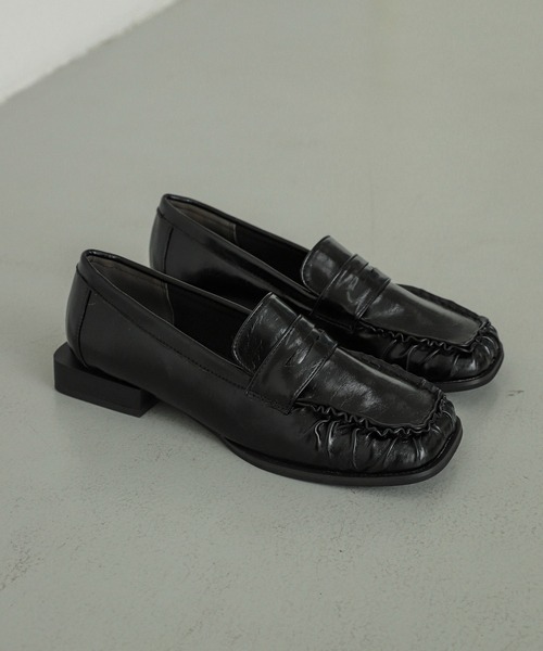 SENSE OF PLACE by URBAN RESEARCH（センスオブプレイスバイアーバンリサーチ）の「ギャザースクエアローファー（ローファー・レディース・アイボリー/ブラック・LARGE/MEDIUM/SMALL）」の7枚目の写真