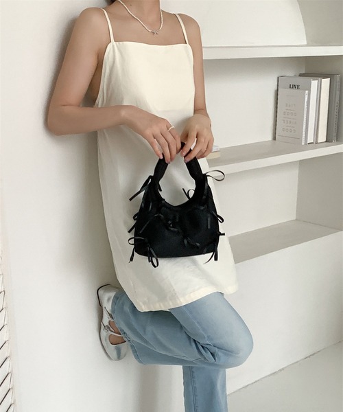 充実の品 セール】リボン付き大人可愛いハンドバッグ（ハンドバッグ）｜LA バッグ