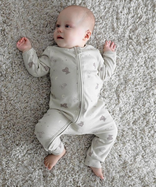 ダブルジップ 長袖 カバーオール（ロンパース）｜PUPPAPUPO