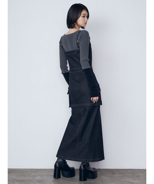 EMODA（エモダ）の「2WAY レングスデニムワンピース（ワンピース・レディース・インディゴブルー/ブラック/グレー・FREE/MEDIUM/SMALL）」の21枚目の写真