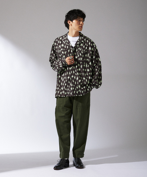 JOURNAL STANDARD relume（ジャーナルスタンダード　レリューム）の「CALIFORNIA レーヨンパターン ボリュームスリーブシャツ（シャツ/ブラウス・メンズ・グリーン/ブラック/イエロー/ブルー系その他・LARGE/MEDIUM）」の9枚目の写真