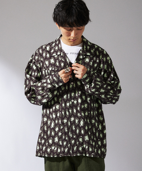 JOURNAL STANDARD relume（ジャーナルスタンダード　レリューム）の「CALIFORNIA レーヨンパターン ボリュームスリーブシャツ（シャツ/ブラウス・メンズ・グリーン/ブラック/イエロー/ブルー系その他・LARGE/MEDIUM）」の14枚目の写真