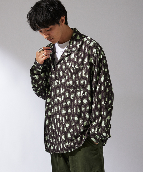 JOURNAL STANDARD relume（ジャーナルスタンダード　レリューム）の「CALIFORNIA レーヨンパターン ボリュームスリーブシャツ（シャツ/ブラウス・メンズ・グリーン/ブラック/イエロー/ブルー系その他・LARGE/MEDIUM）」の15枚目の写真