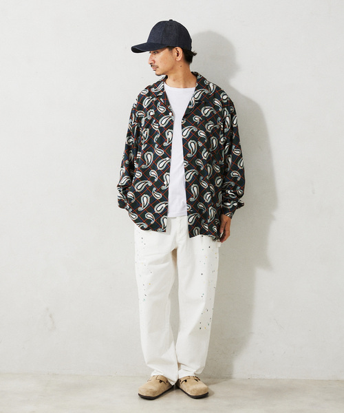 JOURNAL STANDARD relume（ジャーナルスタンダード　レリューム）の「CALIFORNIA レーヨンパターン ボリュームスリーブシャツ（シャツ/ブラウス・メンズ・グリーン/ブラック/イエロー/ブルー系その他・LARGE/MEDIUM）」の20枚目の写真