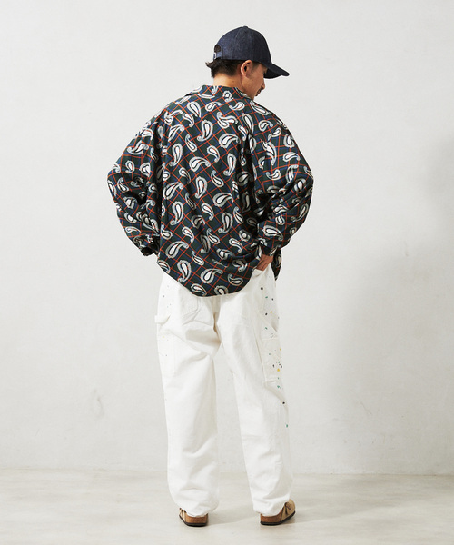 JOURNAL STANDARD relume（ジャーナルスタンダード　レリューム）の「CALIFORNIA レーヨンパターン ボリュームスリーブシャツ（シャツ/ブラウス・メンズ・グリーン/ブラック/イエロー/ブルー系その他・LARGE/MEDIUM）」の22枚目の写真