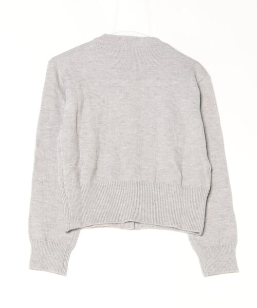 LYEON(リヨン)の「ロゴプレート付きクロップドニットカーディガン(カーディガン/ボレロ・レディース・ブラック/グレー・FREE)」の14枚目の写真