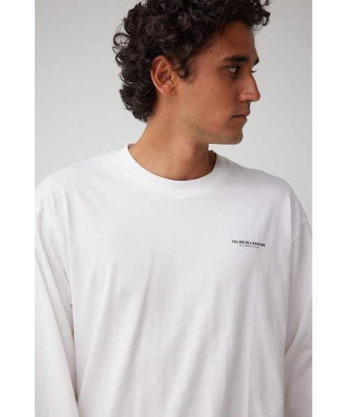 AZUL by moussy(アズールバイマウジー)の「WHATEVER ロングTシャツ(Tシャツ/カットソー・メンズ・ホワイト/ブラック・MEDIUM/LARGE)」の3枚目の写真
