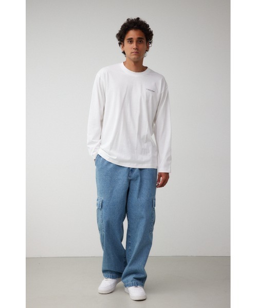 AZUL by moussy(アズールバイマウジー)の「WHATEVER ロングTシャツ(Tシャツ/カットソー・メンズ・ホワイト/ブラック・MEDIUM/LARGE)」の5枚目の写真
