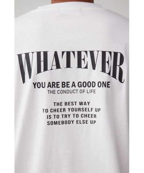 AZUL by moussy(アズールバイマウジー)の「WHATEVER ロングTシャツ(Tシャツ/カットソー・メンズ・ホワイト/ブラック・MEDIUM/LARGE)」の9枚目の写真