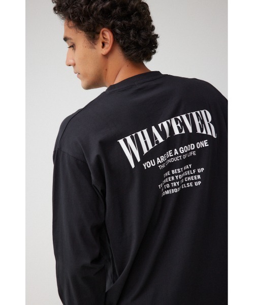 AZUL by moussy(アズールバイマウジー)の「WHATEVER ロングTシャツ(Tシャツ/カットソー・メンズ・ホワイト/ブラック・MEDIUM/LARGE)」の15枚目の写真