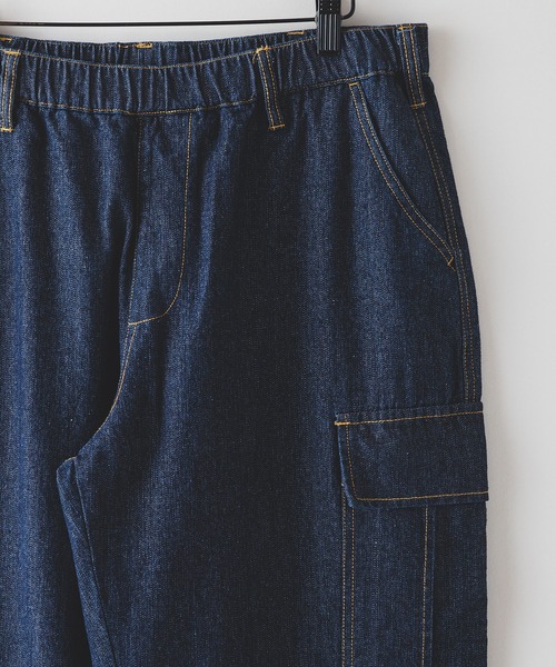 OUTDOOR EXCHANGE(アウトドアエクスチェンジ)の「【OUTDOOR EXCHANGE/アウトドアエクスチェンジ】デニムイージーカーゴパンツ(カーゴパンツ・メンズ・ブラック/サックスブルー/アイボリー/ネイビー・FREE)」の7枚目の写真