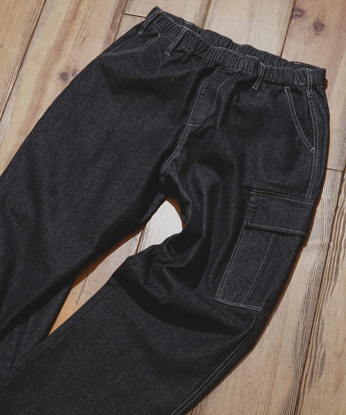 OUTDOOR EXCHANGE(アウトドアエクスチェンジ)の「【OUTDOOR EXCHANGE/アウトドアエクスチェンジ】デニムイージーカーゴパンツ(カーゴパンツ・メンズ・ブラック/サックスブルー/アイボリー/ネイビー・FREE)」の19枚目の写真