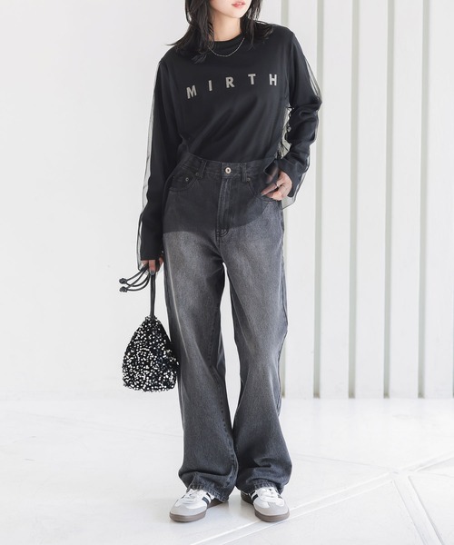KOBE LETTUCE(コウベレタス)の「プリントロンT×チュールトップスSET(Tシャツ/カットソー・レディース・オフホワイト/ブラック/チャコール・M)」の13枚目の写真