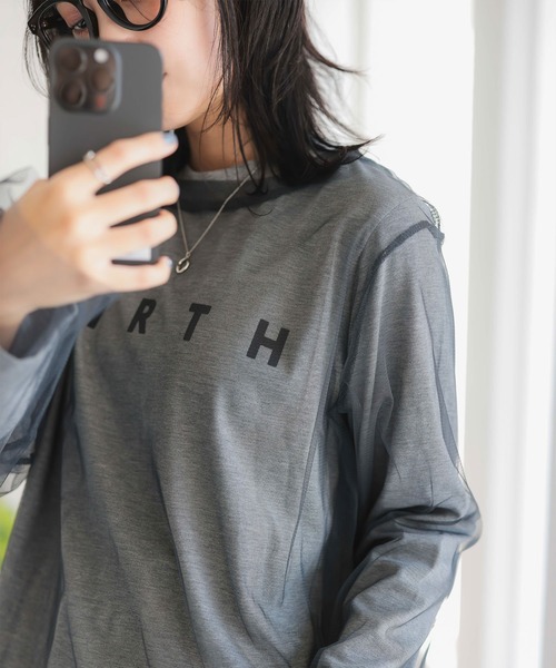 KOBE LETTUCE(コウベレタス)の「プリントロンT×チュールトップスSET(Tシャツ/カットソー・レディース・オフホワイト/ブラック/チャコール・M)」の18枚目の写真