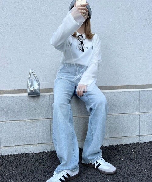 KOBE LETTUCE(コウベレタス)の「プリントロンT×チュールトップスSET(Tシャツ/カットソー・レディース・オフホワイト/ブラック/チャコール・M)」の6枚目の写真