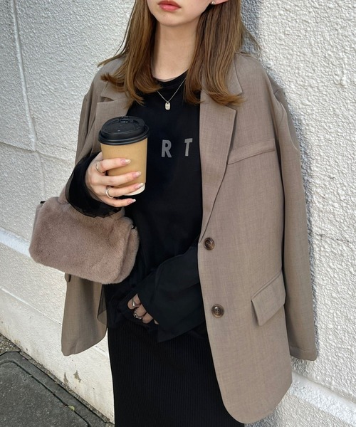 KOBE LETTUCE(コウベレタス)の「プリントロンT×チュールトップスSET(Tシャツ/カットソー・レディース・オフホワイト/ブラック/チャコール・M)」の11枚目の写真
