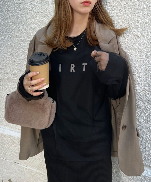 KOBE LETTUCE(コウベレタス)の「プリントロンT×チュールトップスSET(Tシャツ/カットソー・レディース・オフホワイト/ブラック/チャコール・M)」の10枚目の写真