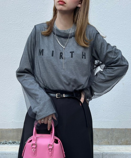 KOBE LETTUCE(コウベレタス)の「プリントロンT×チュールトップスSET(Tシャツ/カットソー・レディース・オフホワイト/ブラック/チャコール・M)」の15枚目の写真