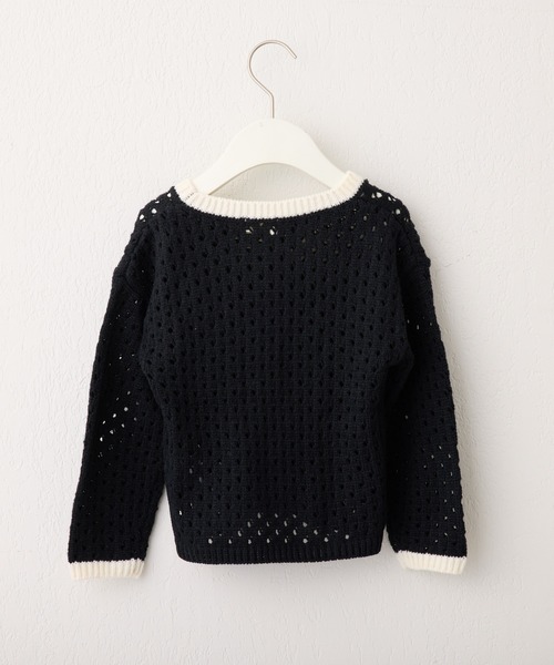 CIAOPANIC TYPY（チャオパニックティピー）の「【KIDS】ハンドライク編み配色ニット（ニット/セーター・キッズ・ピンク/ブルー/ブラック・SMALL/MEDIUM/LARGE/X-LARGE/XX-LARGE）」の6枚目の写真