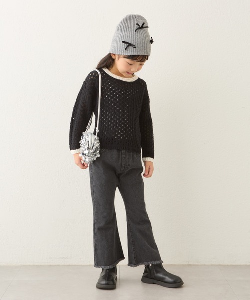 CIAOPANIC TYPY（チャオパニックティピー）の「【KIDS】ハンドライク編み配色ニット（ニット/セーター・キッズ・ピンク/ブルー/ブラック・SMALL/MEDIUM/LARGE/X-LARGE/XX-LARGE）」の13枚目の写真