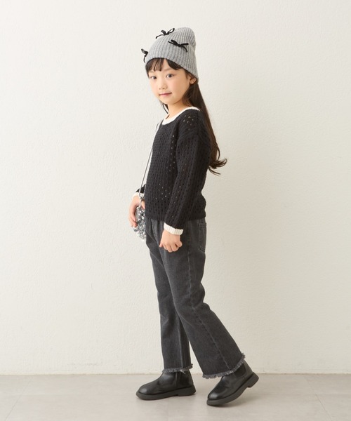 CIAOPANIC TYPY（チャオパニックティピー）の「【KIDS】ハンドライク編み配色ニット（ニット/セーター・キッズ・ピンク/ブルー/ブラック・SMALL/MEDIUM/LARGE/X-LARGE/XX-LARGE）」の14枚目の写真