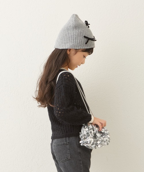 CIAOPANIC TYPY（チャオパニックティピー）の「【KIDS】ハンドライク編み配色ニット（ニット/セーター・キッズ・ピンク/ブルー/ブラック・SMALL/MEDIUM/LARGE/X-LARGE/XX-LARGE）」の12枚目の写真