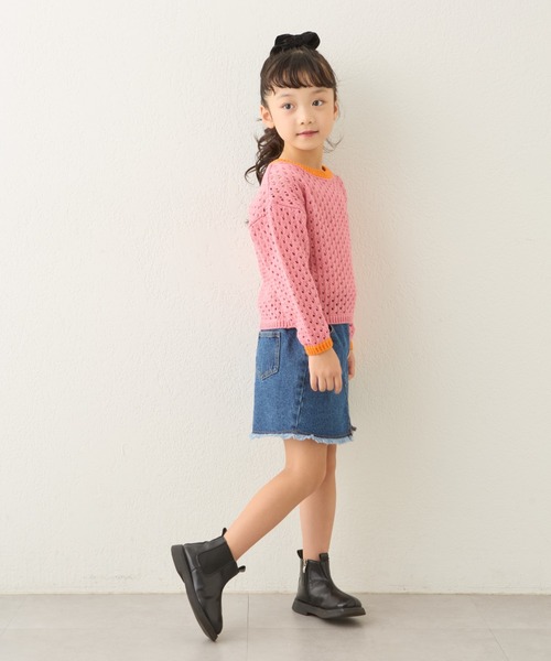 CIAOPANIC TYPY（チャオパニックティピー）の「【KIDS】ハンドライク編み配色ニット（ニット/セーター・キッズ・ピンク/ブルー/ブラック・SMALL/MEDIUM/LARGE/X-LARGE/XX-LARGE）」の19枚目の写真