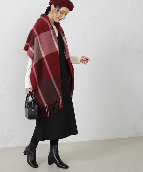 FOUND GOOD(ファウンドグッド)の「シンプルヤワラカマフラー(マフラー・レディース・ベージュ/グリーン系5/ブラック/ブラウン系5/レッド系5・FREE)」の5枚目の写真