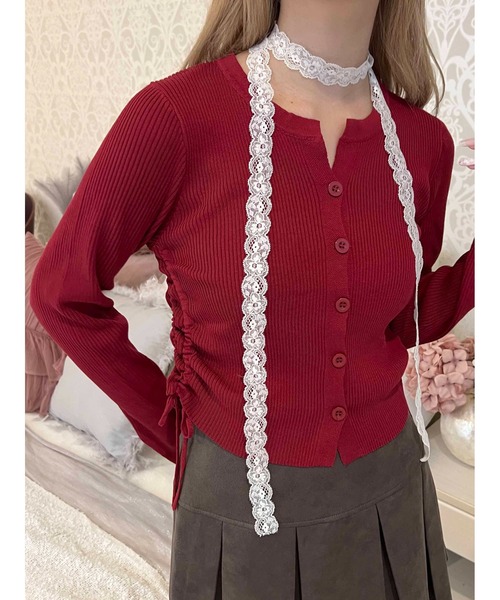 PHILLY（フィリー）の「《新色追加》サイドドロストカーディガン（カーディガン/ボレロ・レディース・ワインレッド/ダークグレー/ブラック・FREE）」の10枚目の写真