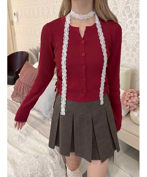 PHILLY（フィリー）の「《新色追加》サイドドロストカーディガン（カーディガン/ボレロ・レディース・ワインレッド/ダークグレー/ブラック・FREE）」の9枚目の写真