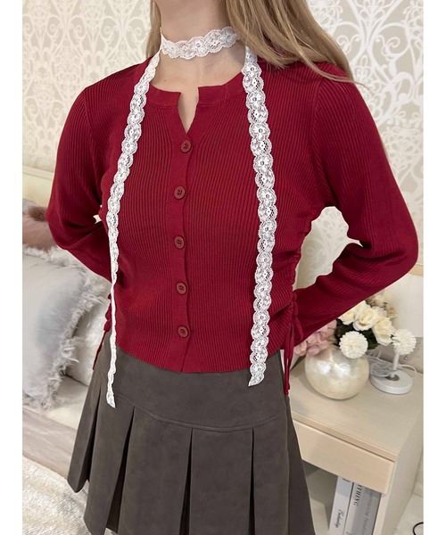 PHILLY（フィリー）の「《新色追加》サイドドロストカーディガン（カーディガン/ボレロ・レディース・ワインレッド/ダークグレー/ブラック・FREE）」の8枚目の写真